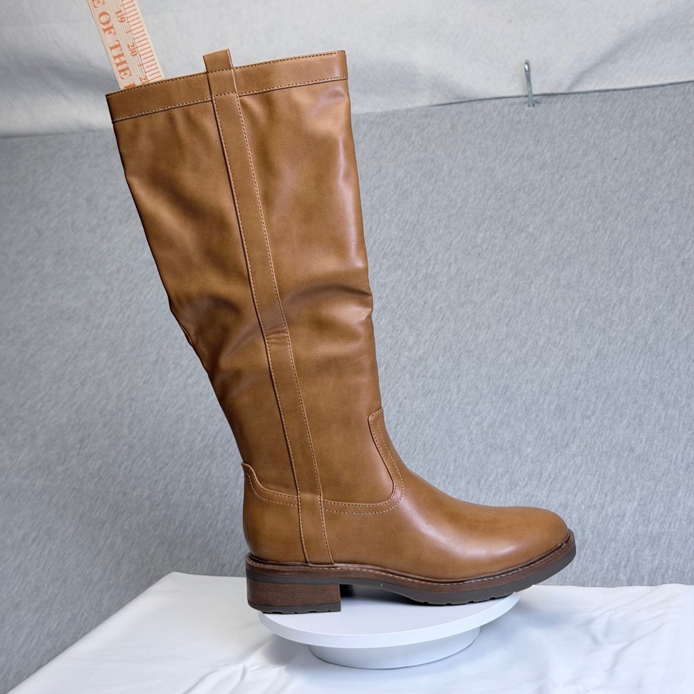 Style & Co Terryy Tall Riding Boots Sweet Maple Brown 7.5 M 10021633100